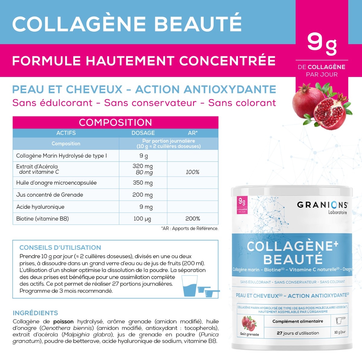Collagène beauté - granions composition