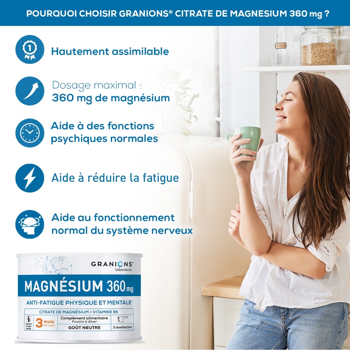 Bienfaits du Citrate de magnésium Granions 