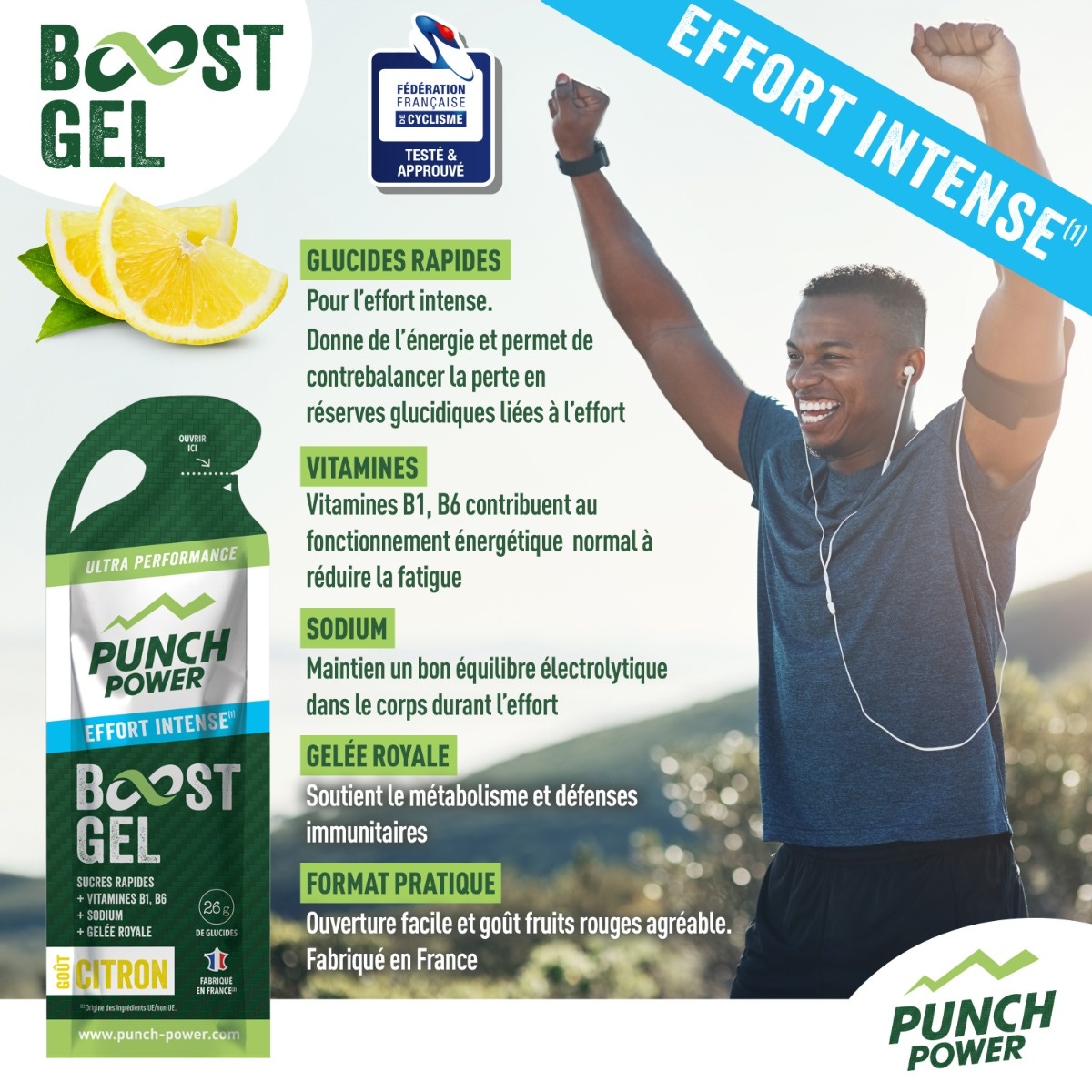 Punch Power BOOST GEL – Effort Intense – Goût Citron