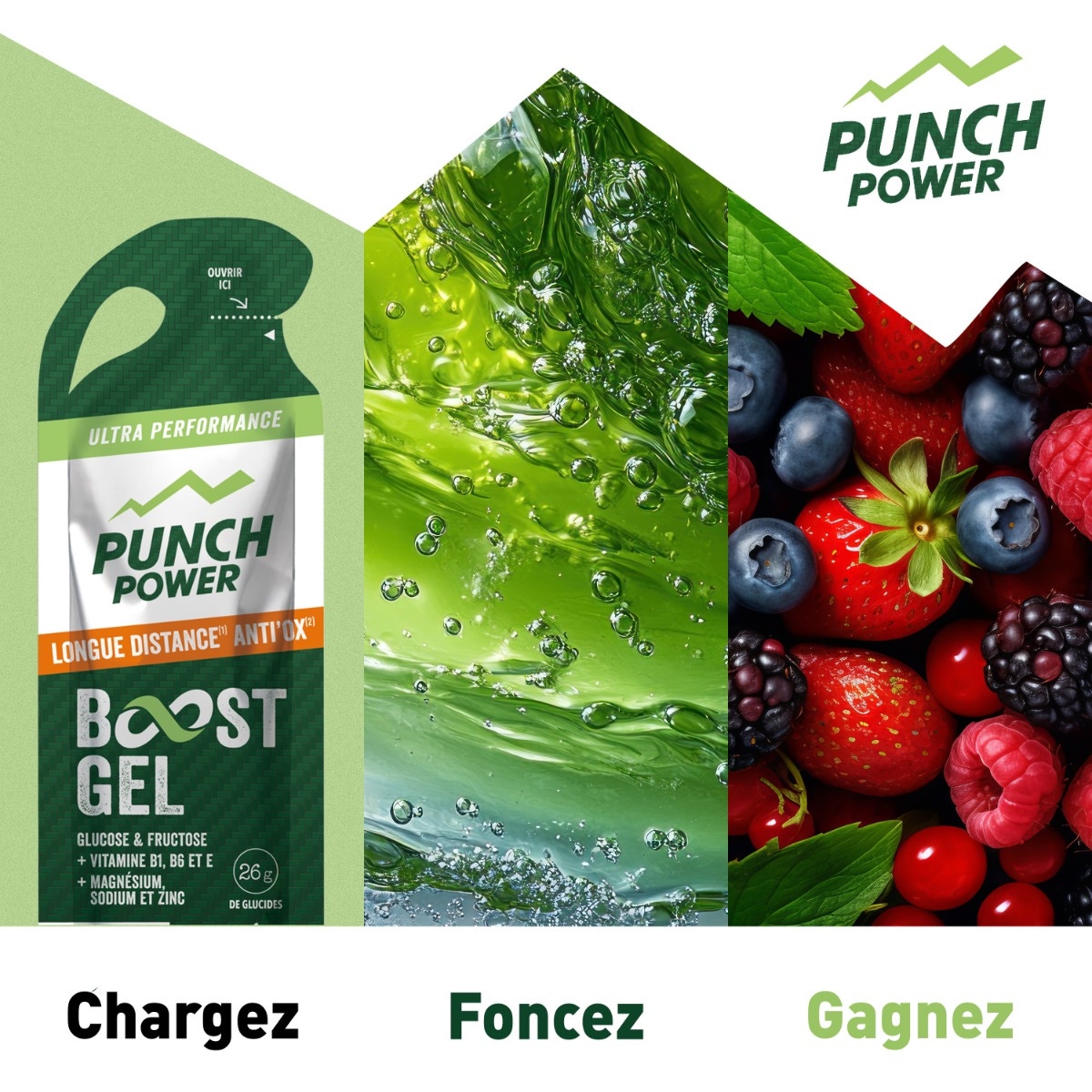 Punch Power BOOST GEL – Longue Distance Antiox – Goût Fruits Rouges