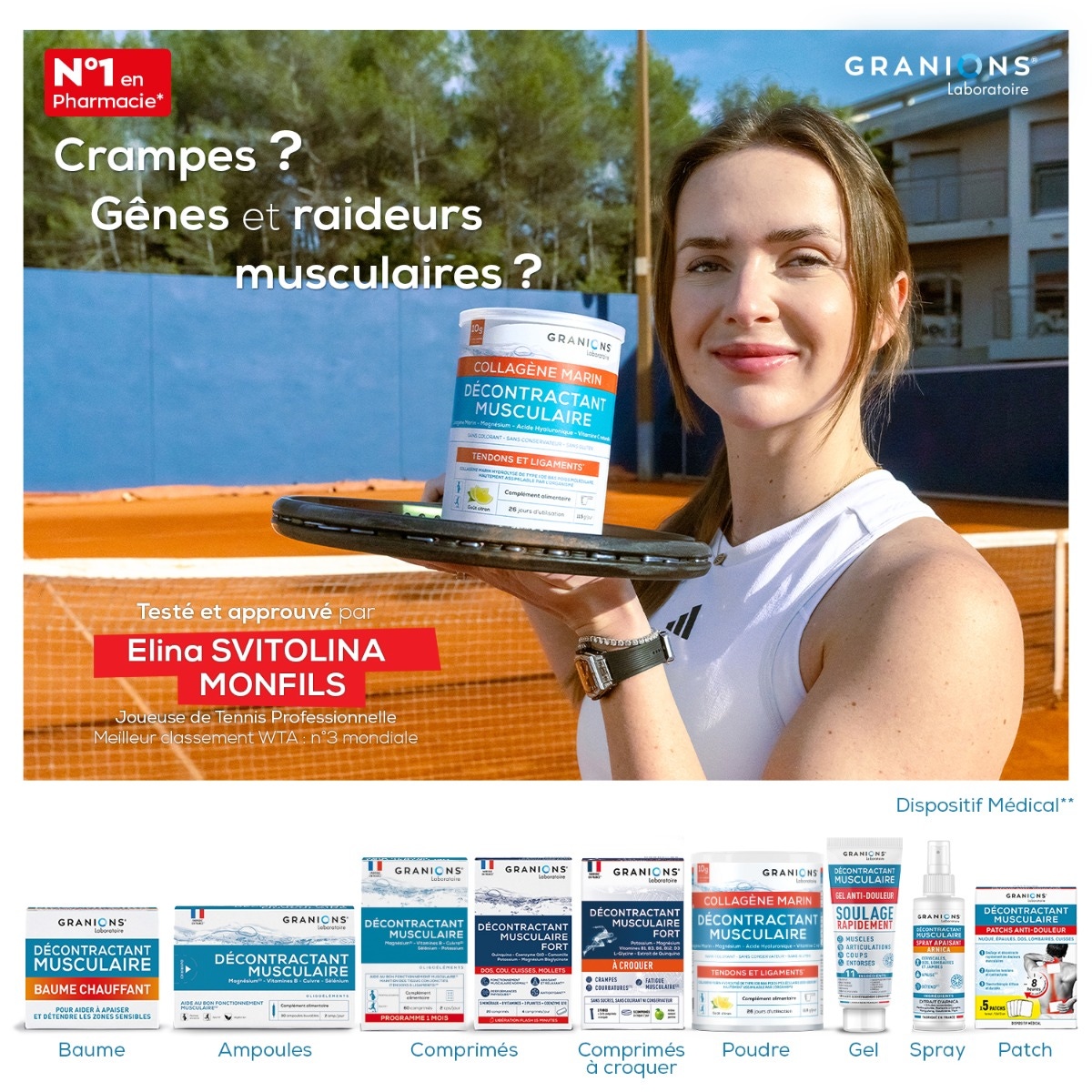 GRANIONS - Testé et approuvé par Elina Svitolina MONFILS