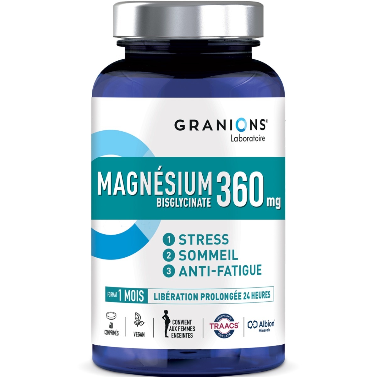 Magnésium bisglycinate GRANIONS -complément alimentaire - énergie