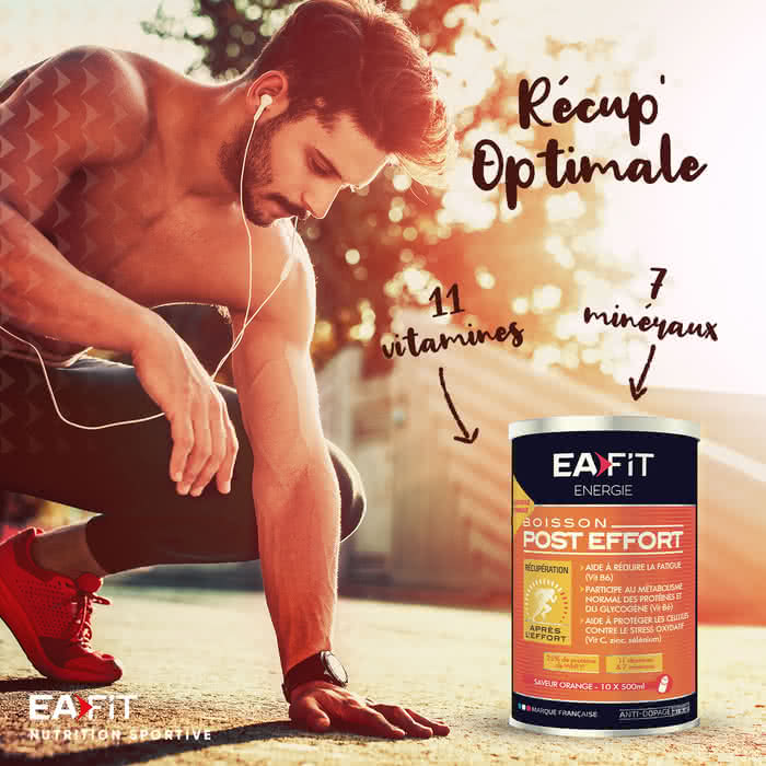 Eafit Post effort vue de dos - Récupération après course - Protéines - Vitamines - Minéraux