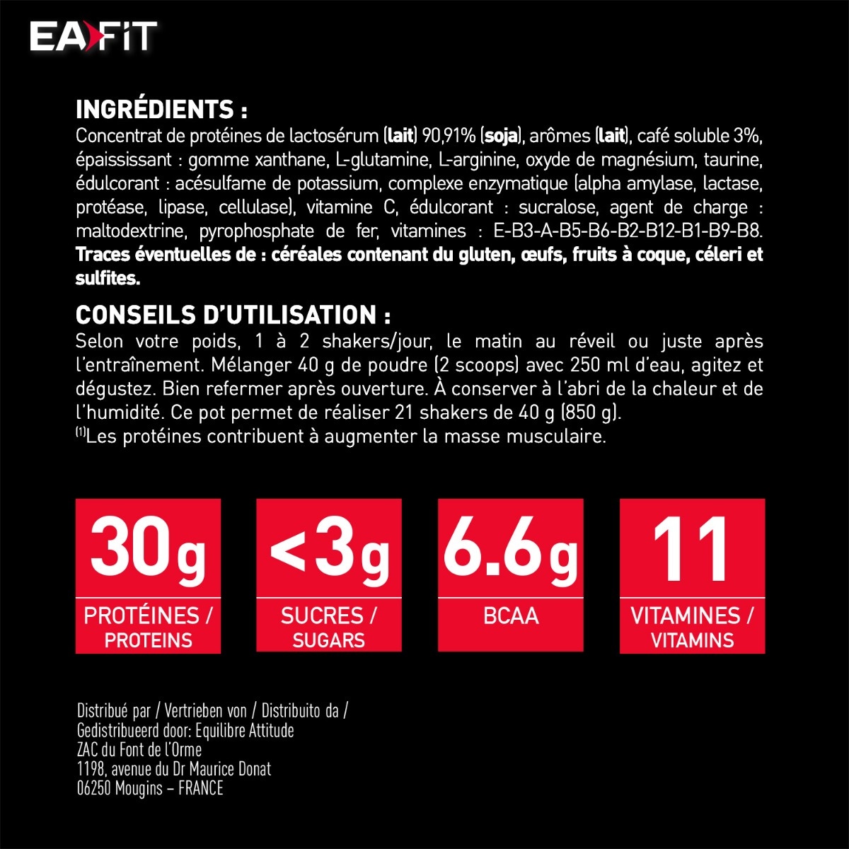 EAFIT - Pure Whey - Saveur Café- 2.2kg