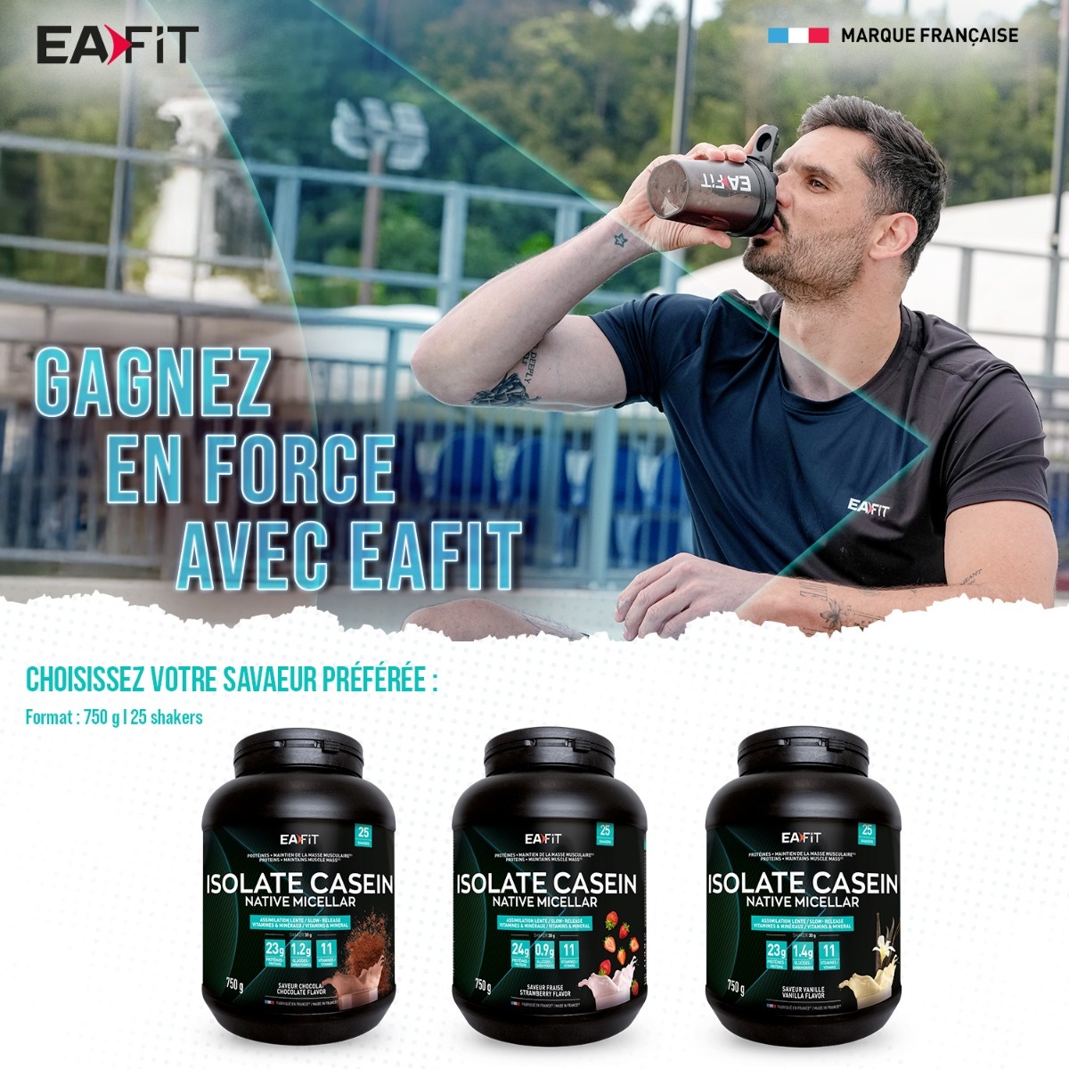 EA FIT - Isolate Casein 750g 3 Saveurs