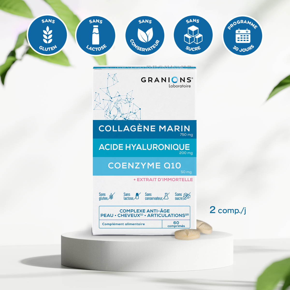 Complexe anti-âge Collagène, Acide Hyaluronique & Coenzyme Q10