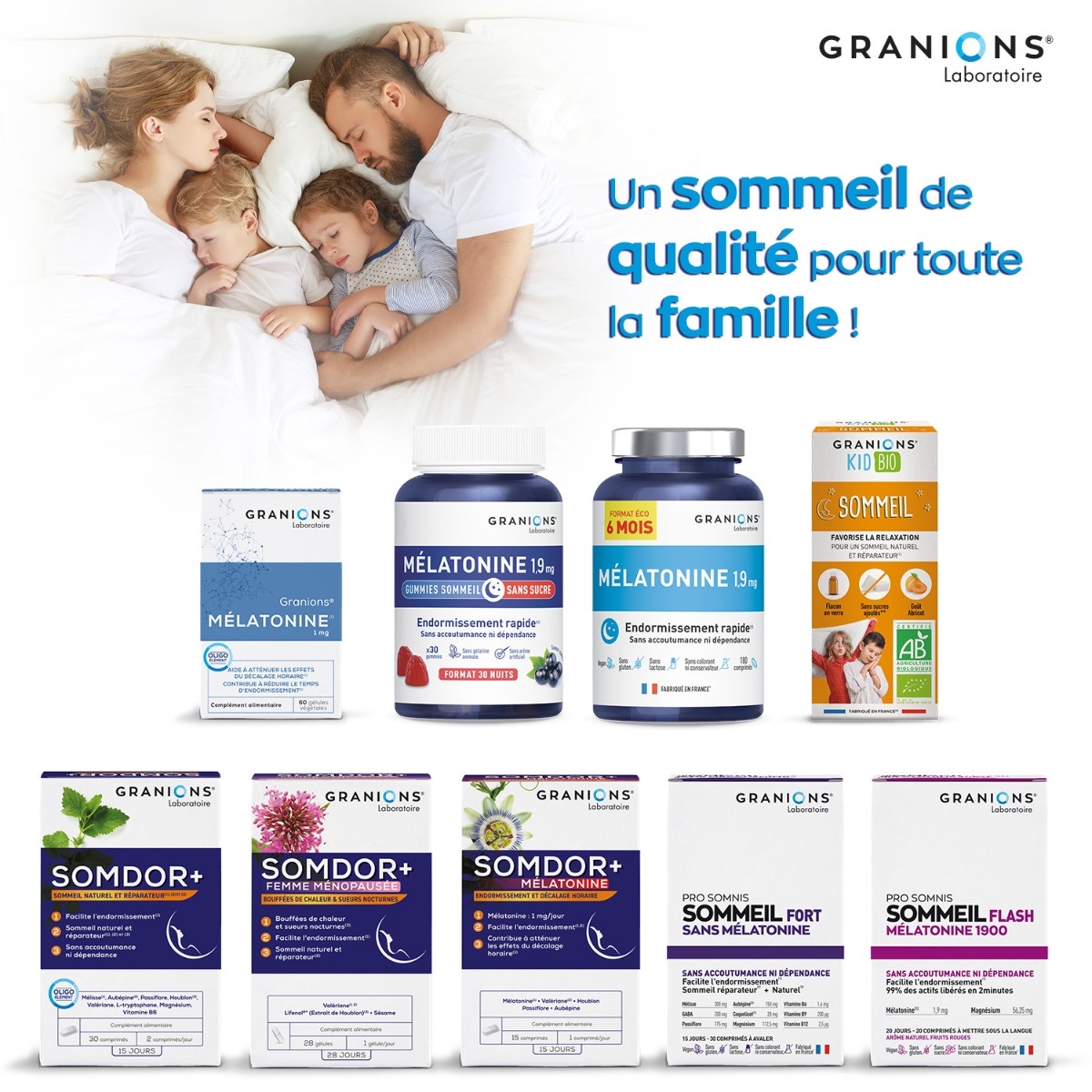 Mélatonine Granions gamme