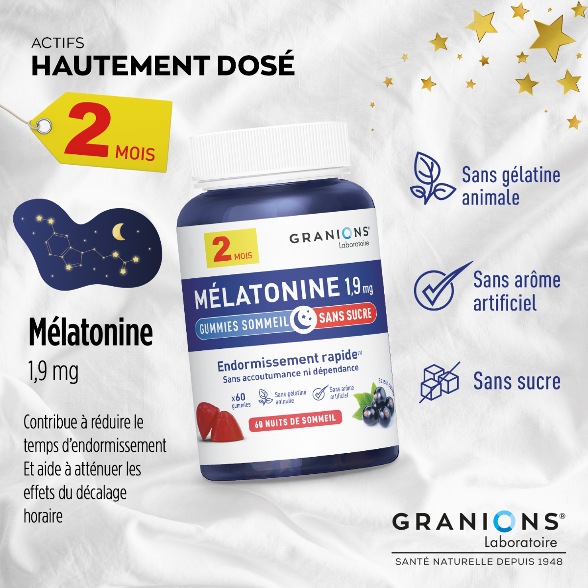 Gummies sommeil mélatonine 1,9 mg
