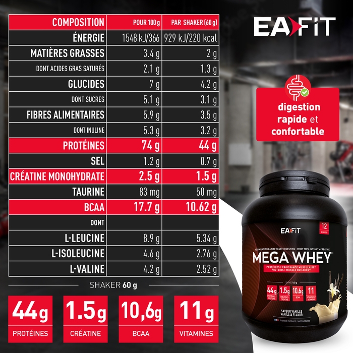 Mega whey Vanille 750gr